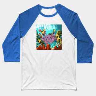 Octopus Handbell Ringer In The Sea Baseball T-Shirt